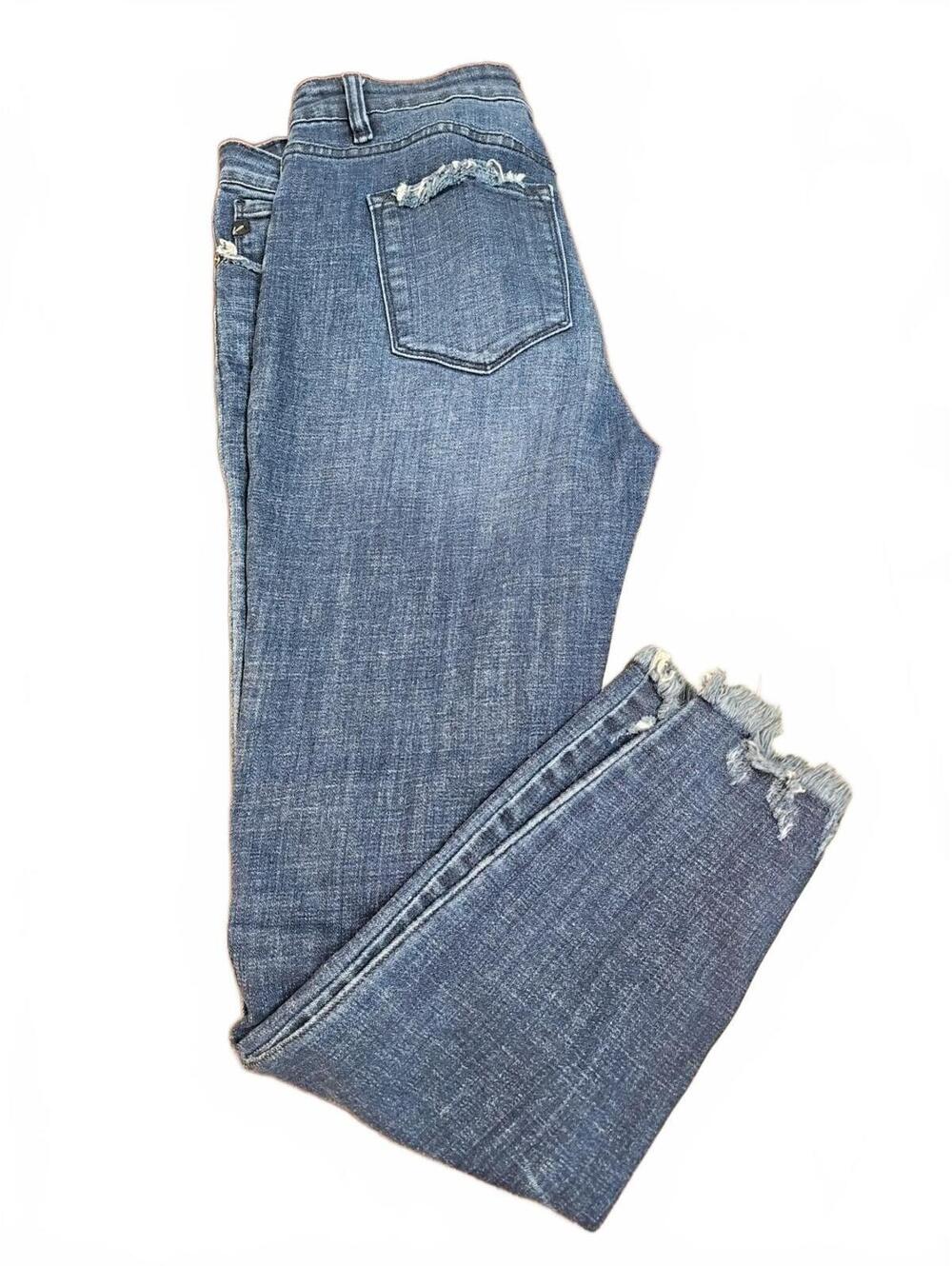 Kancan Button Fly Skinny Jeans Size 11/29 Raw Hem Boho KC7300D Cut 36414